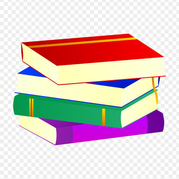 Vector illustration of pile of book on transparent background