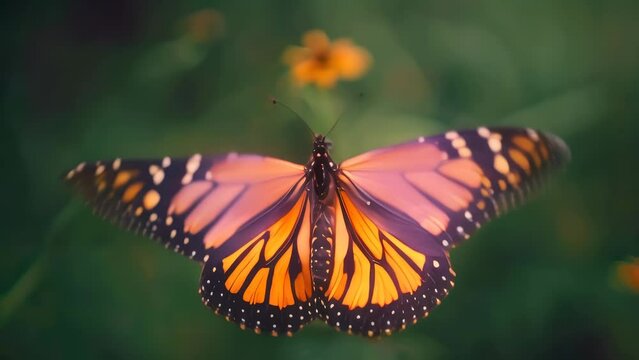 closeup butterfly with bokeh background. 4k video animation