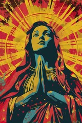 Fototapeta na wymiar Immerse yourself in the cultural richness of Christianity with our vibrant pop art exhibit, where religious imagery inspires stunning designs, cinematic
