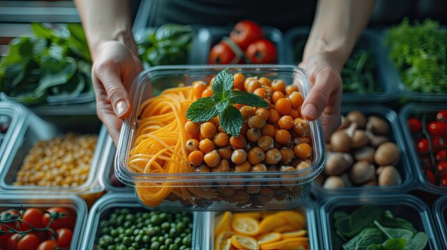 Someone planning and prepping meals for the week - Powered by Adobe