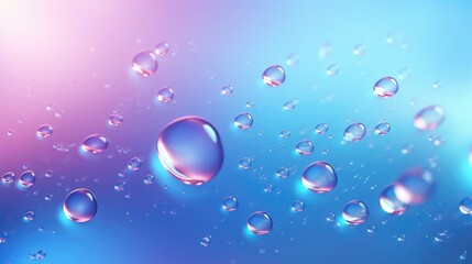 Water Drops: A Symphony of Pink and Blue