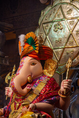 Fototapeta premium Ganapati idols in Ganesh Chaturthi Pune, Maharashtra, India