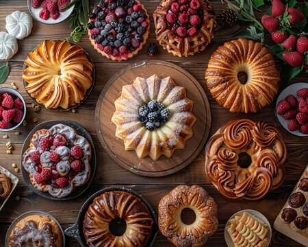 Showcase Particle Pastry's excellence through a high-angle view, emphasizing its uniqueness and superior quality to outshine competitors.