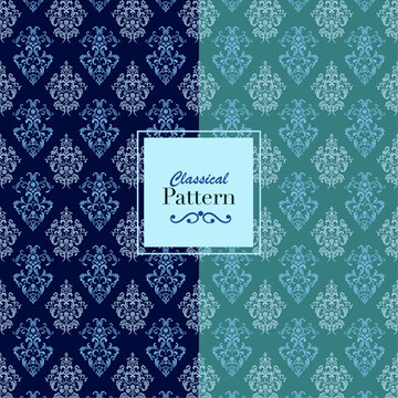 Handcraft transparent classic floral geometric traditional  seamless pattern on adjustable background color. Two illustrations designed for texture, fabric, clothing, wrapping, carpet and other decor.
