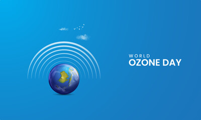 International ozone day, International Day for the Preservation of the Ozone Layer, vector design concept.