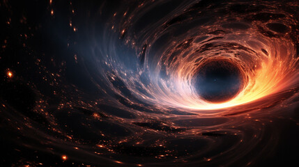 Black hole event horizon with dark background  an awe-inspiring astrophotography - obrazy, fototapety, plakaty