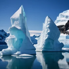  Picture of Icebergs in Polar Regions and Jokulsarlon Country, featuring icy landscapes, frozen lakes, and towering glaciers amidst cold waters © Charoen