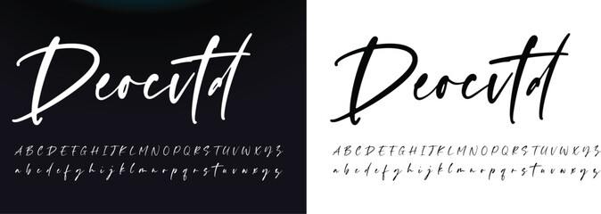 Handwriting logo template vector. signature logo concept. - obrazy, fototapety, plakaty