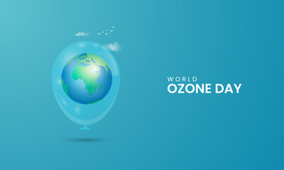 Fototapeta na wymiar International ozone day, International Day for the Preservation of the Ozone Layer, vector design concept.