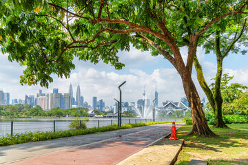Jogging track along the lake in Kuala Lumpur, Malaysia - 772726579