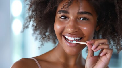 Create a step-by-step guide on proper brushing and flossing techniques for maintaining optimal oral hygiene  - obrazy, fototapety, plakaty