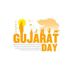 Gujarat day celebration. Gujarat foundation day. Gujarat Sthapana divas - obrazy, fototapety, plakaty
