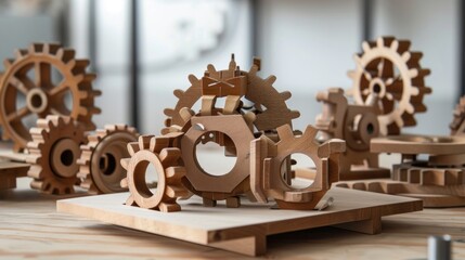 Fototapeta na wymiar Design a series of mechanical puzzles to challenge problem-solving skills. 