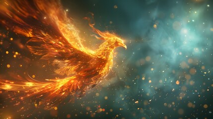 Obraz na płótnie Canvas Render transcendent light phoenix background, The phoenix wallpapers are available in hd