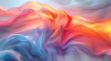 Pink, orange, and blue abstract silky background - obrazy, fototapety, plakaty