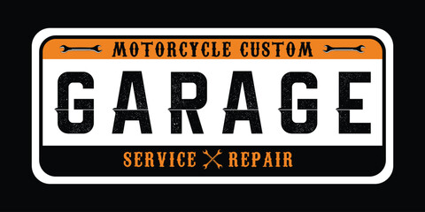 Garage Car Number Licence Plate Logotype Template