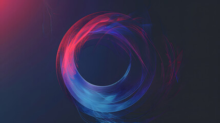 A blue and red smoke circle with a purple swirl