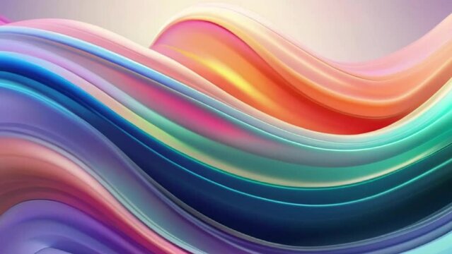 Abstract Art Design color pastel neon blurry curve wave