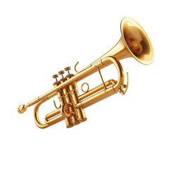 Classic Golden Trumpet with a Glossy Finish and Detailed Valves in a 3D Rendering