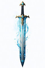 Enthralling 3D Fantasy Sword on Pure White Background