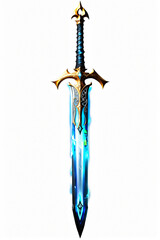 Illustration of a fantasy sword on a white background. Computer generated graphics.