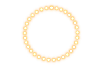 Glow lamps circle shape frame on transparent background