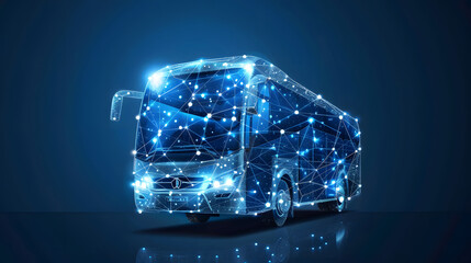 Global business internet network connection iot internet of things business intelligence concept bus. generative ai.