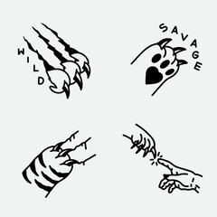 tiger paw scratching illustration