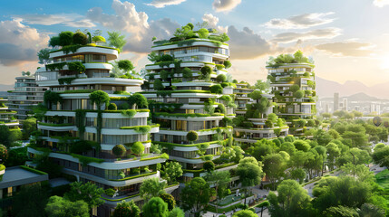 green community with Digital smart city. generative ai.