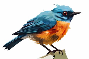 Fototapeta premium Broad billed hummingbird male, isolated on a white background.