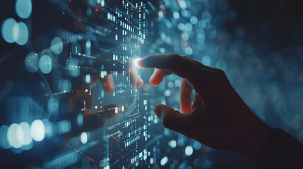 javascript on virtual screen. generative ai.