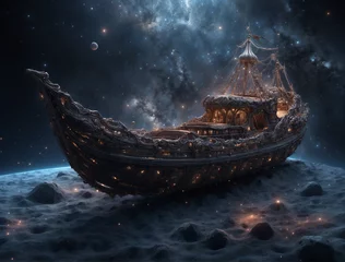 Muurstickers ship in the sea © Kim