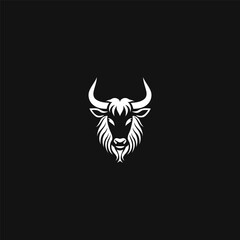 Buffalo logo design vector flat illustration