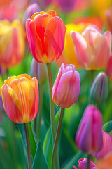 Obraz premium A closeup of a beautiful tulip flower