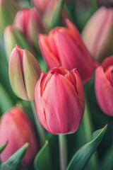 A closeup of a beautiful tulip flower