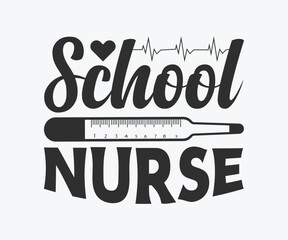 Obraz premium School Nurse Typography Design