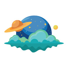 Planet isolated flat vector illustration on white background