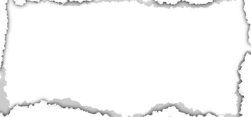 Transparent torn paper border element