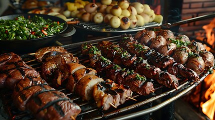 barbecue is widely consumed throughout Brazil - obrazy, fototapety, plakaty