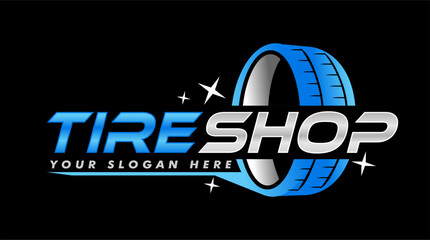 tire shop logo stamp emblem modern silhouette