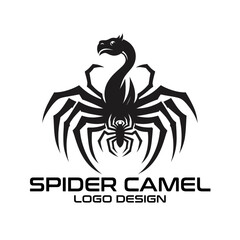 Obraz premium Spider Camel Vector Logo Design