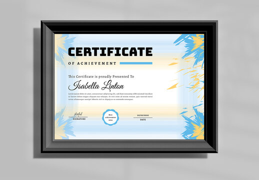 Certificate Of Achievement Layout