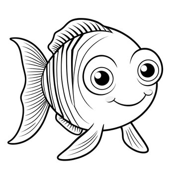 an easy coloring page of a goldfish from finding nemo