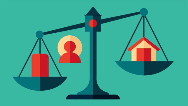 A scale of justice tipping towards the side of addiction representing the conflicting priorities and strained dynamics within the household.