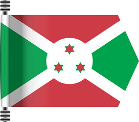 BURUNDI FLAG ROLLED EFFECT