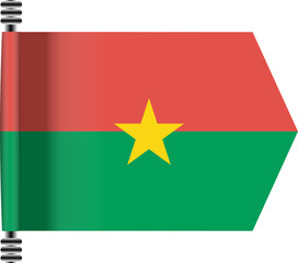 BURKINA FASO FLAG ROLLED EFFECT