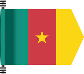 CAMEROON FLAG ROLLED EFFECT