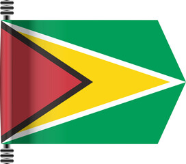 GUYANA FLAG ROLLED EFFECT