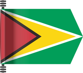 GUYANA FLAG ROLLED EFFECT
