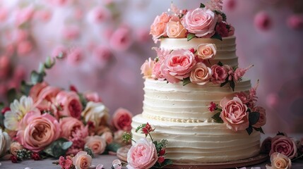 Obraz na płótnie Canvas Boutique wedding cake studio, artistic designs, romantic and custom creations
